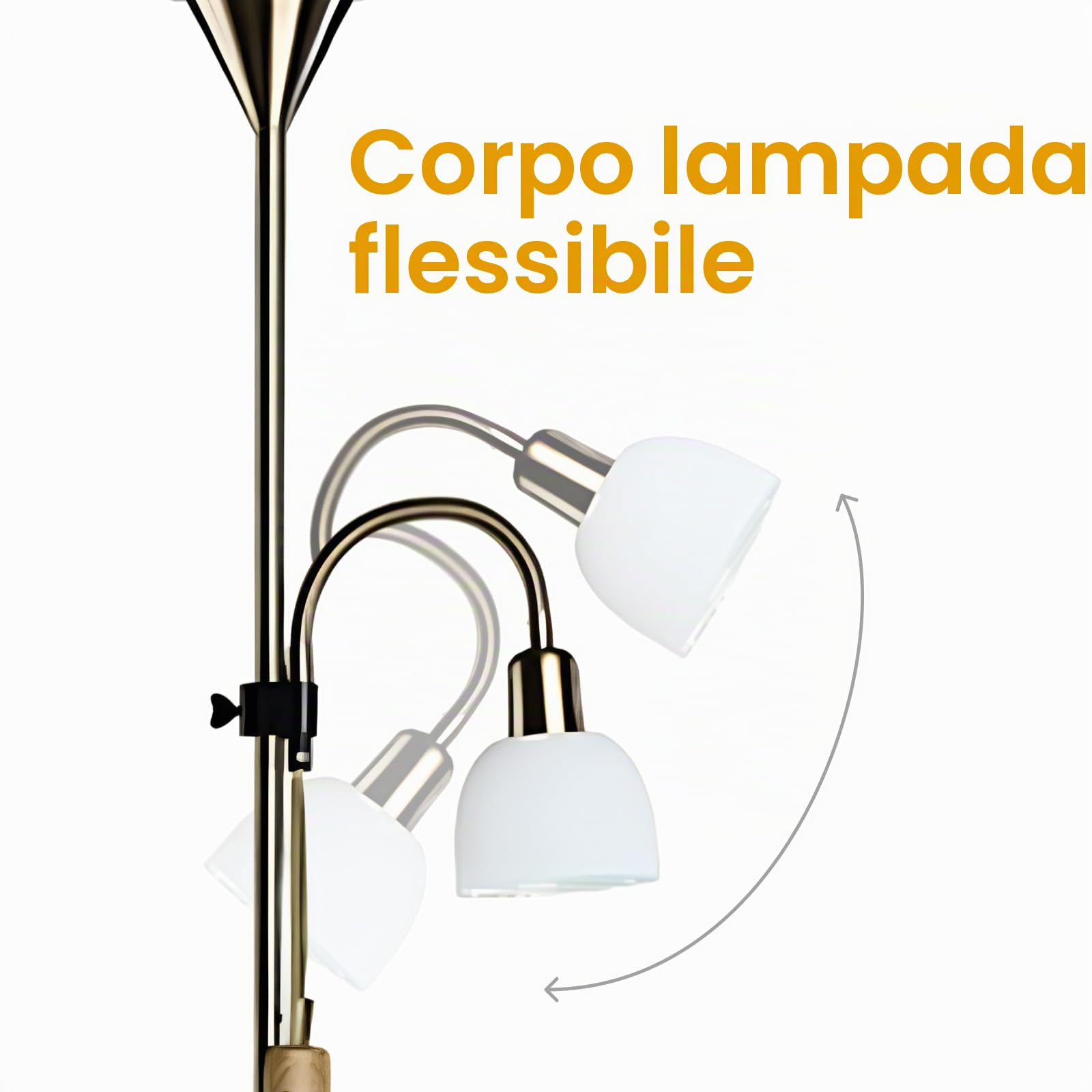 Arte Lamp Lampada da Terra Salotto 1 Luce in Materiali Curati Bianco e Argento Piantana Lampada da Terra per Soggiorno Lettura Divano e Relax con Design Accogliente per Angolo Relax