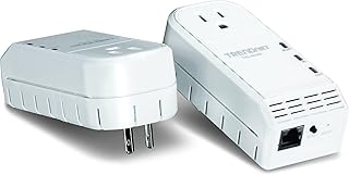 TRENDnet 500 Mbps Powerline Ethernet AV Adapter Kit with Bonus Outlet TPL-402E2K (White)