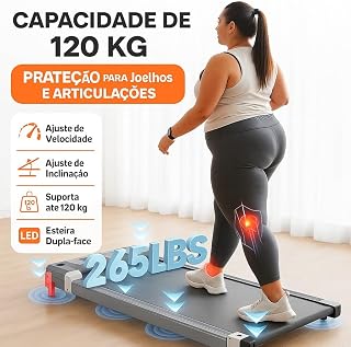 Esteira Ergométrica Eletrica, Esteira Portátil Fitness Residencial Até 120 kg Aparelhos de Academia em Casa