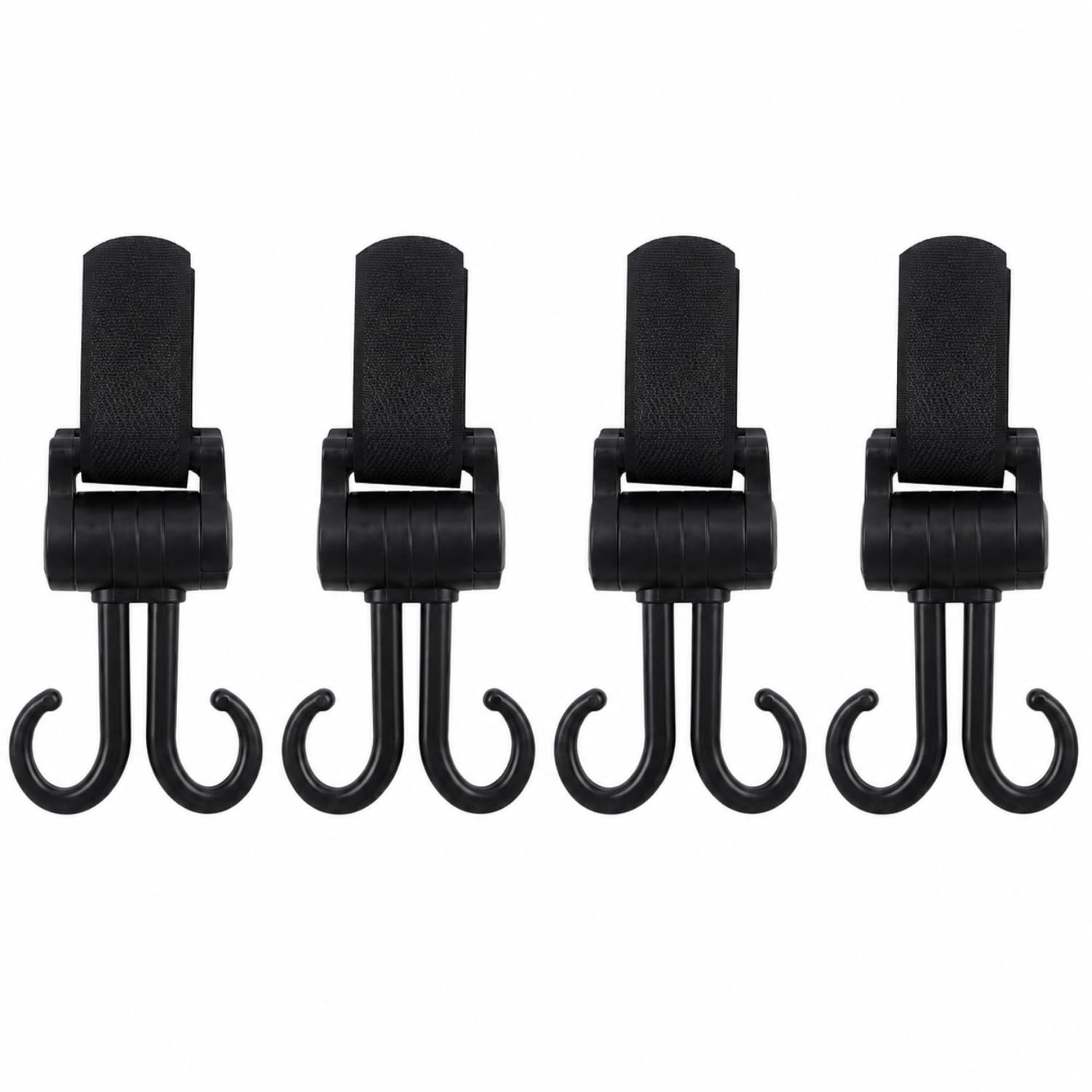 4Pcs Walker Hook Hanging Multipurpose 360° Rotation Stroller Clip Diaper Bag Hanger for Walker Rollator Crutches Wheelchair Shopping Cart Car Back Seat Purses Bike Wheelchair Pushchair-image-48