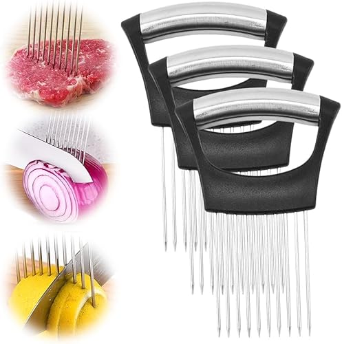 Soporte de cebolla para rebanar, soporte de rodajas de cebolla de acero inoxidable actualizado 2024 cortador de verduras cortador de verduras, disponible en Yaxa Peru