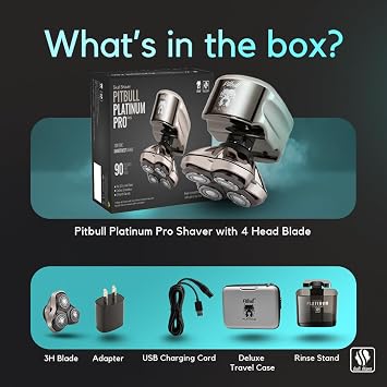 Skull Shaver - Pitbull Platinum PRO PX5 Head and Face Shaver - with Bonus Blade