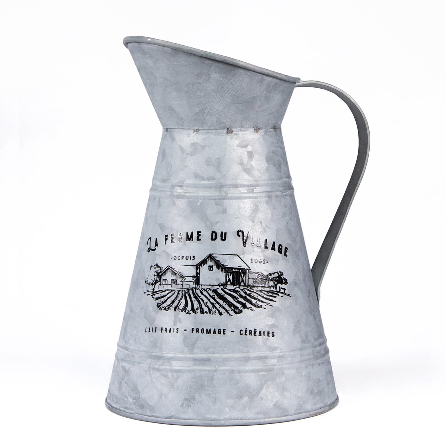 Darthome Metal Rustic 24Cm Retro French Decorative Jug House Garden Flower Vase Planter