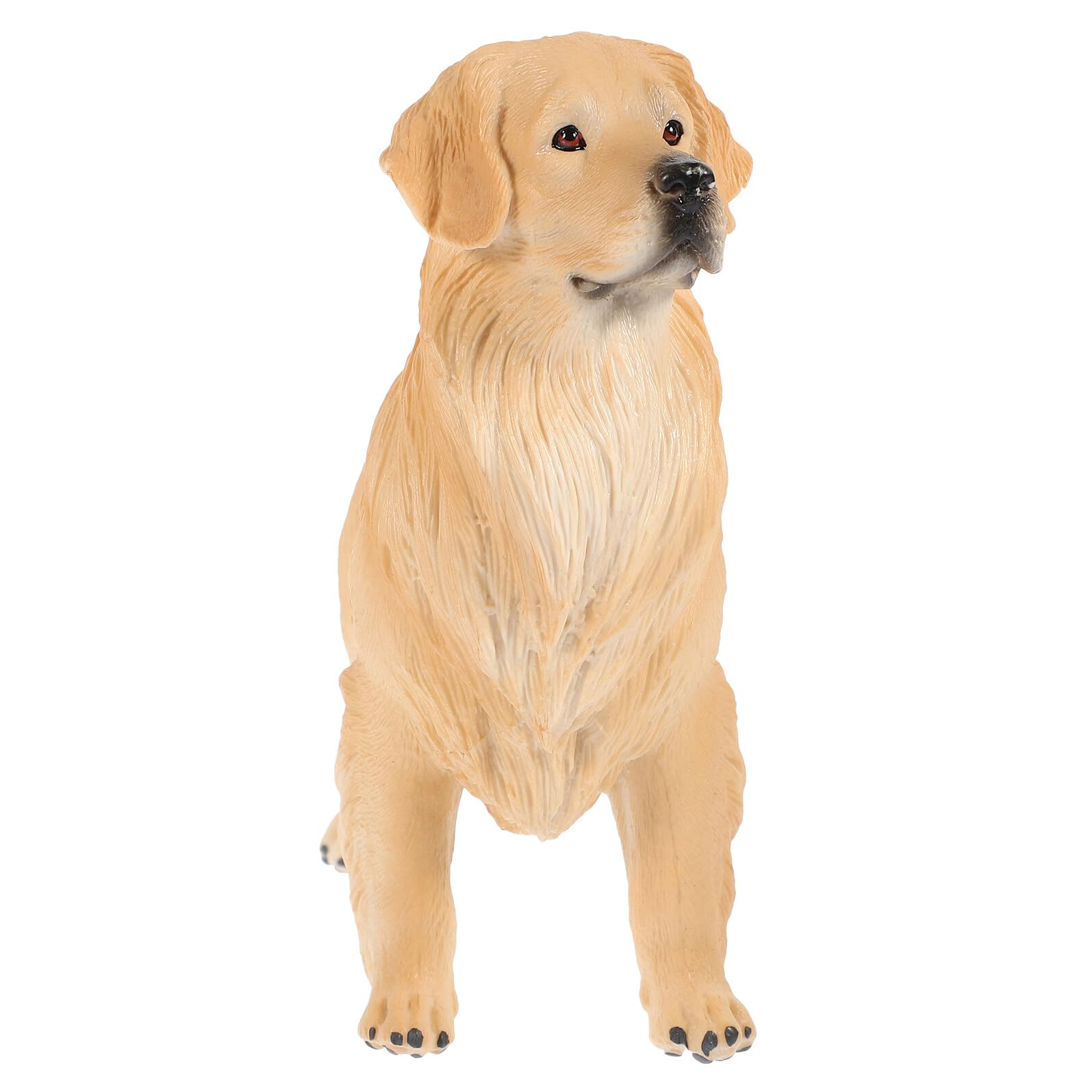 TOYANDONA Figura Decorativa per Bambini Golden Retriever in Plastica Beige, Giocattolo Animale Realistico come Regalo lo Sviluppo Precoce