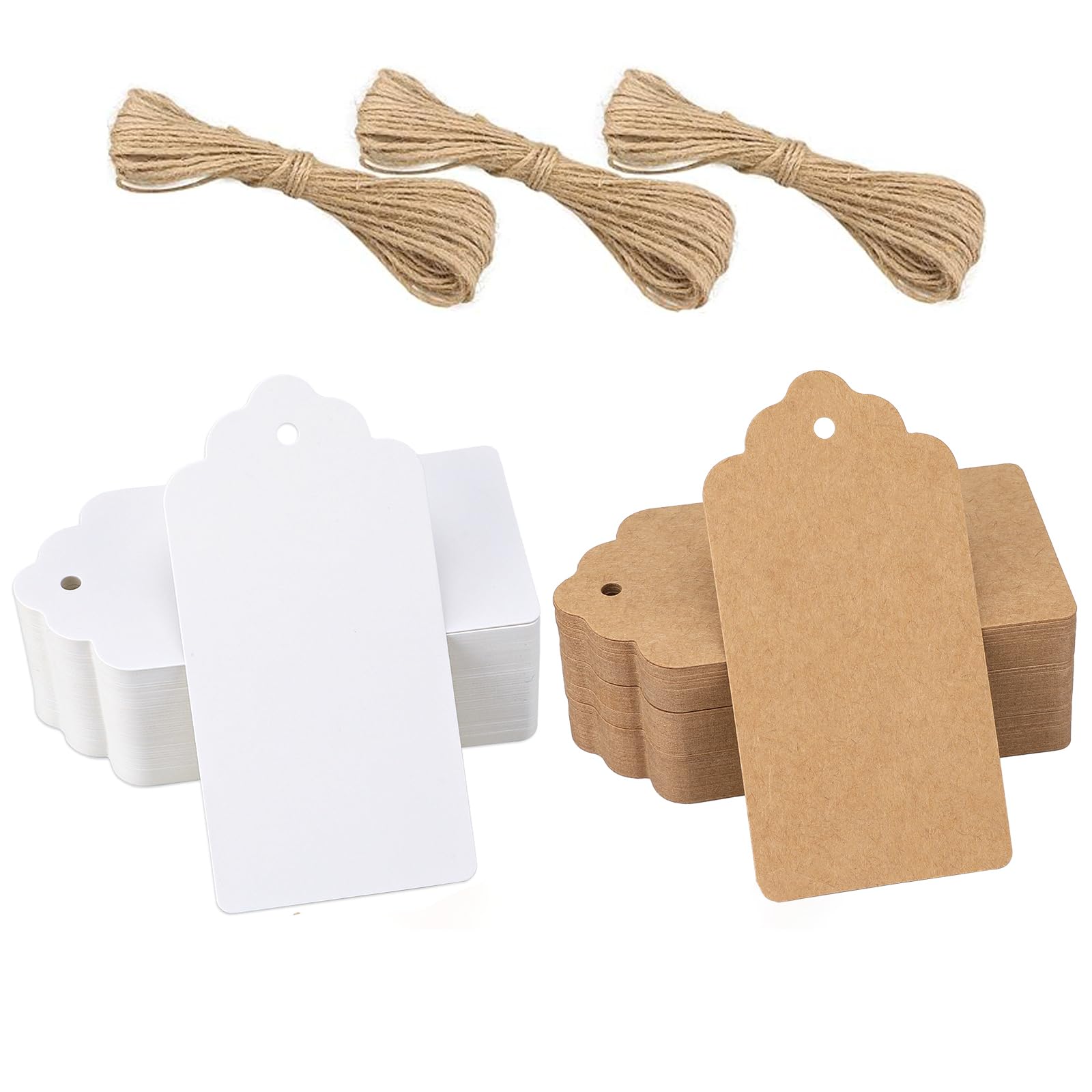 jijAcraft 200 Stück Geschenkanhänger, Groß Kraftpapier Anhän