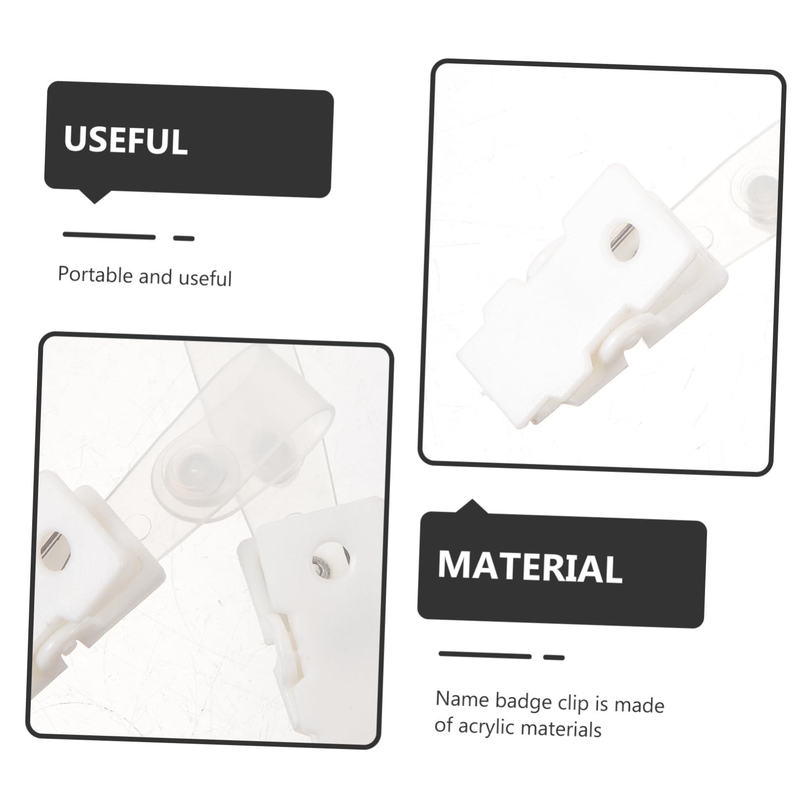 Gadpiparty 5 Set Clip Per Tesserini Lavoro Confezione Resistente E Facile Usare Per Badge E Carte Identificative 20 Pezzi*5