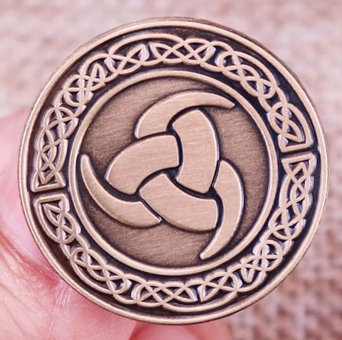 Triskelion Odin Odin's Triple Three Horn Symbol Norse Viking Runes 1.2"" Enamel Pin Badge image 2