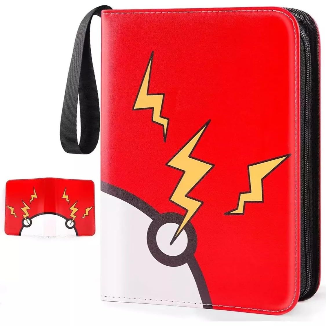 9 Pocket Trading Card Binder 900 Album Cards Holder, Zipper, Waterproof PU Leather Binder, Include 50 Removable Sleeves Cards Book for Boys Girls Collectors Gifts (A)