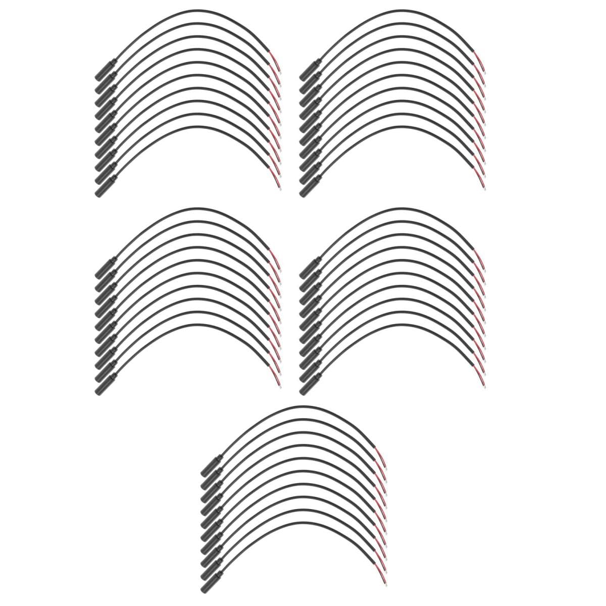Operitacx 50 Pièces Câble Audio Mono à Fil Lot de Connecteurs Femelles pour Réparation de Casque Écouteurs et Haut Parleurs Noir