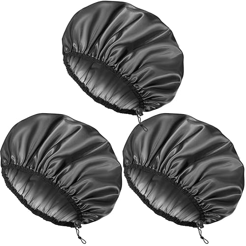 Auban Gorro de ducha para mujer, ajustable, reutilizable, extragrande, gorro de baño impermeable de doble capa, exterior impermeable, forro de EVA,