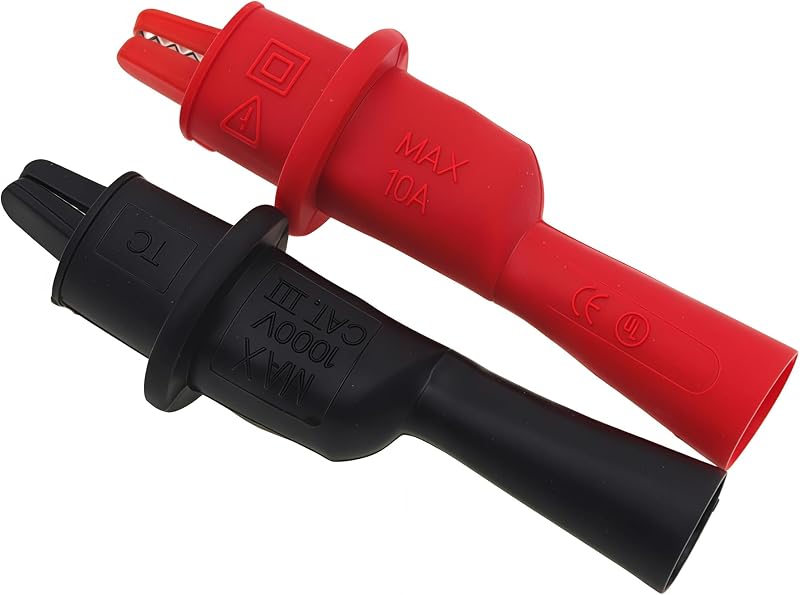 AC15 Insulated Test Probe Push On Alligator Clips Crocodile Clamps Use for Test Leads