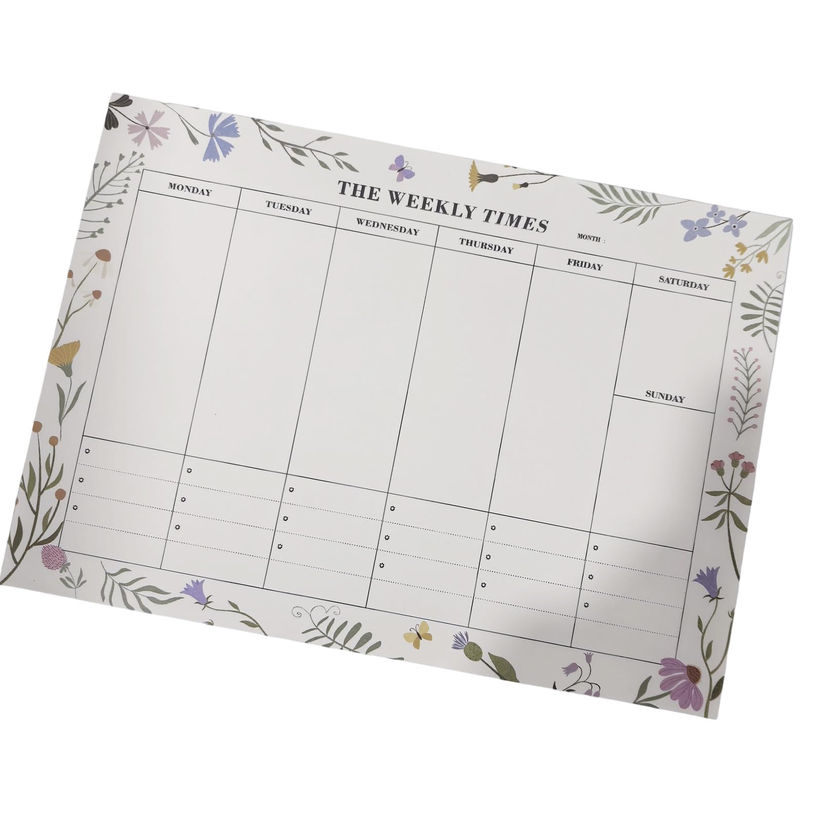 BWANGIAO Tearable Weekly Planner Notepads 60 Sheets Paper Note Memo Pad 24.5X17.5Cm For Daily Schedules Task Note Organization