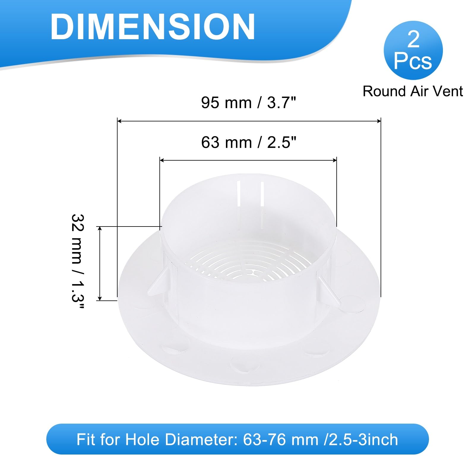 PATIKIL Round Air Vent 2.5" (63mm) - Image 2