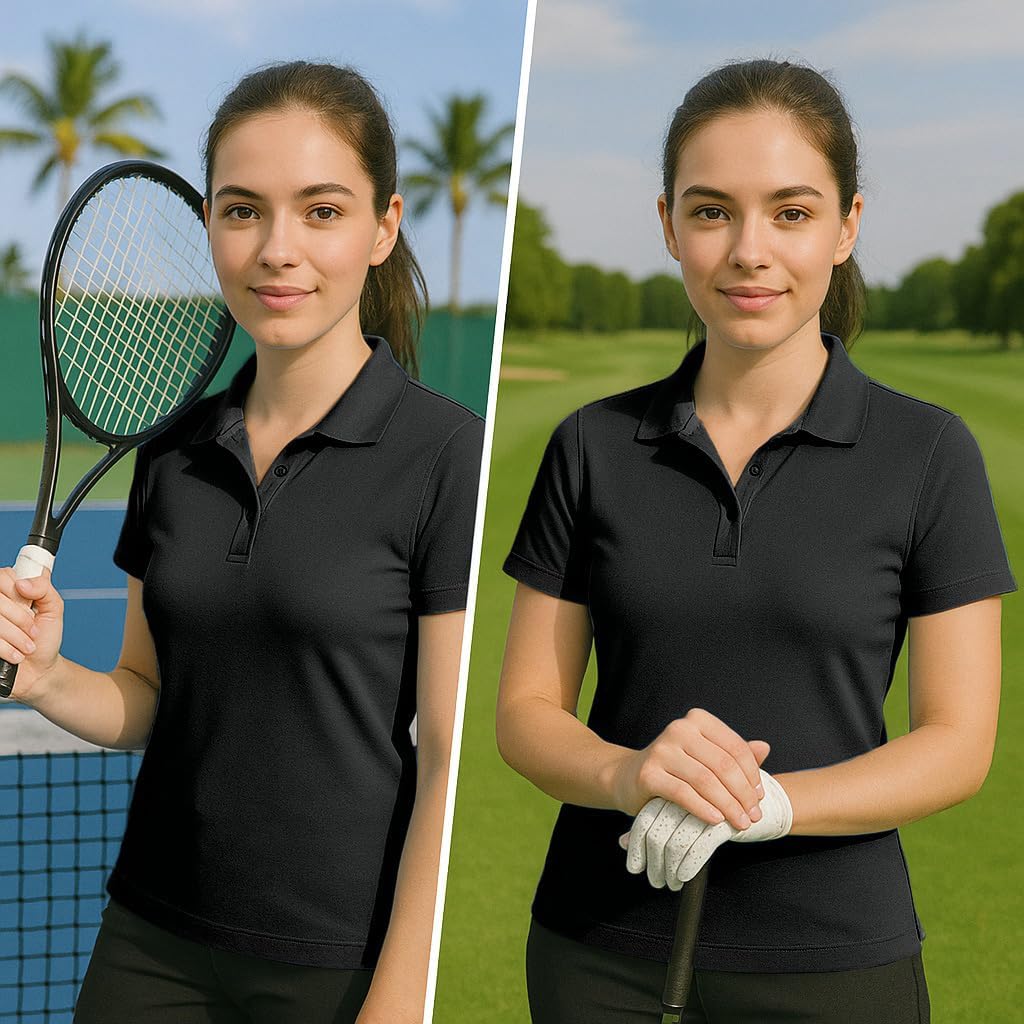 Opna Women's Dry-Fit Golf Polo Shirts 3-Button Golf Polo's in 20 Colors XS-3XL Shirt - Image 6