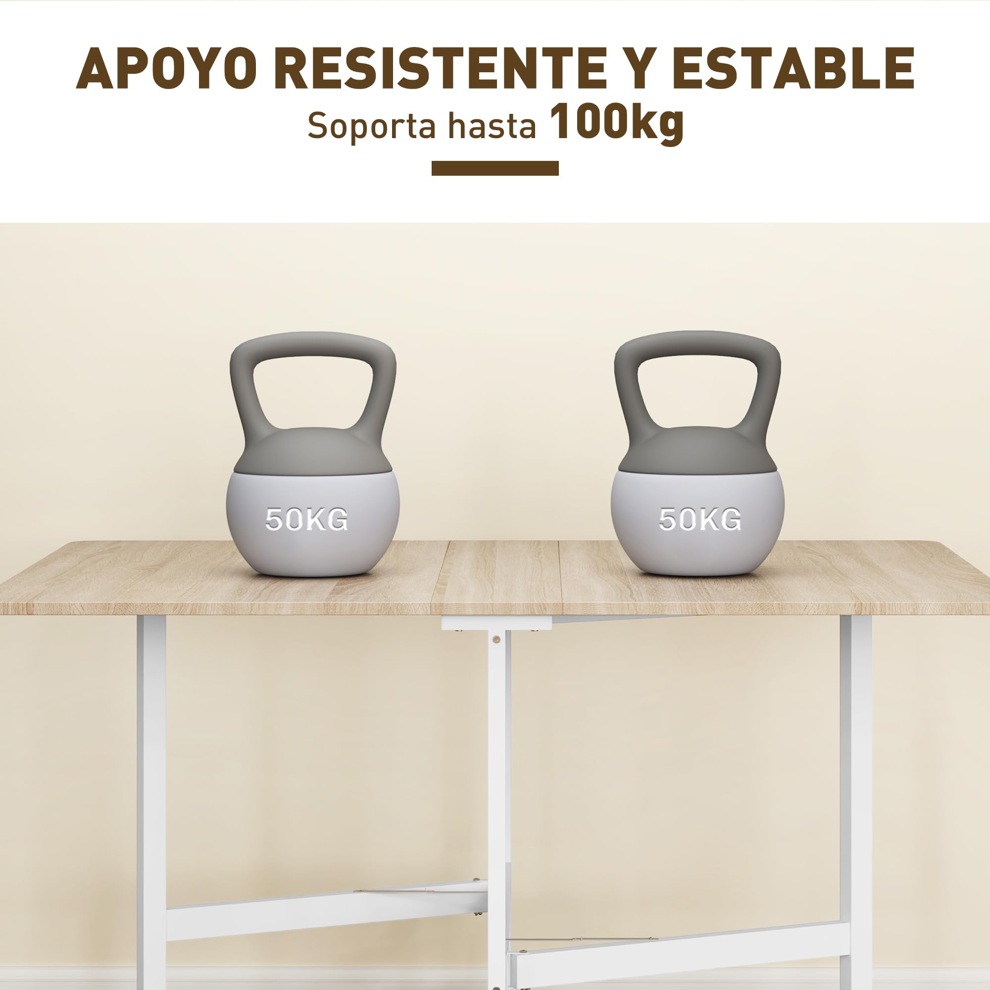HOMCOM Mesa Plegable de Comedor para 4-6 Personas Mesa de Comedor Plegable con Ruedas y Alas Abatibles Mesa Abatible para Cocina Salón 120x80x73 cm Roble