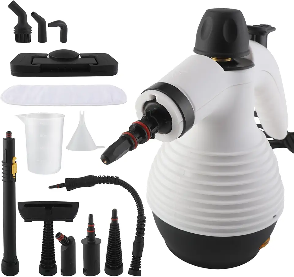 Limpador A Vapor Portátil Pressurizado Uso Doméstico Com 18 Acessórios E Trava De Segurança. Grande Capacidade De Vapor Para Limpeza De Carros, Banheiros, Chuveiros, Janelas, Sujeira E Gordura