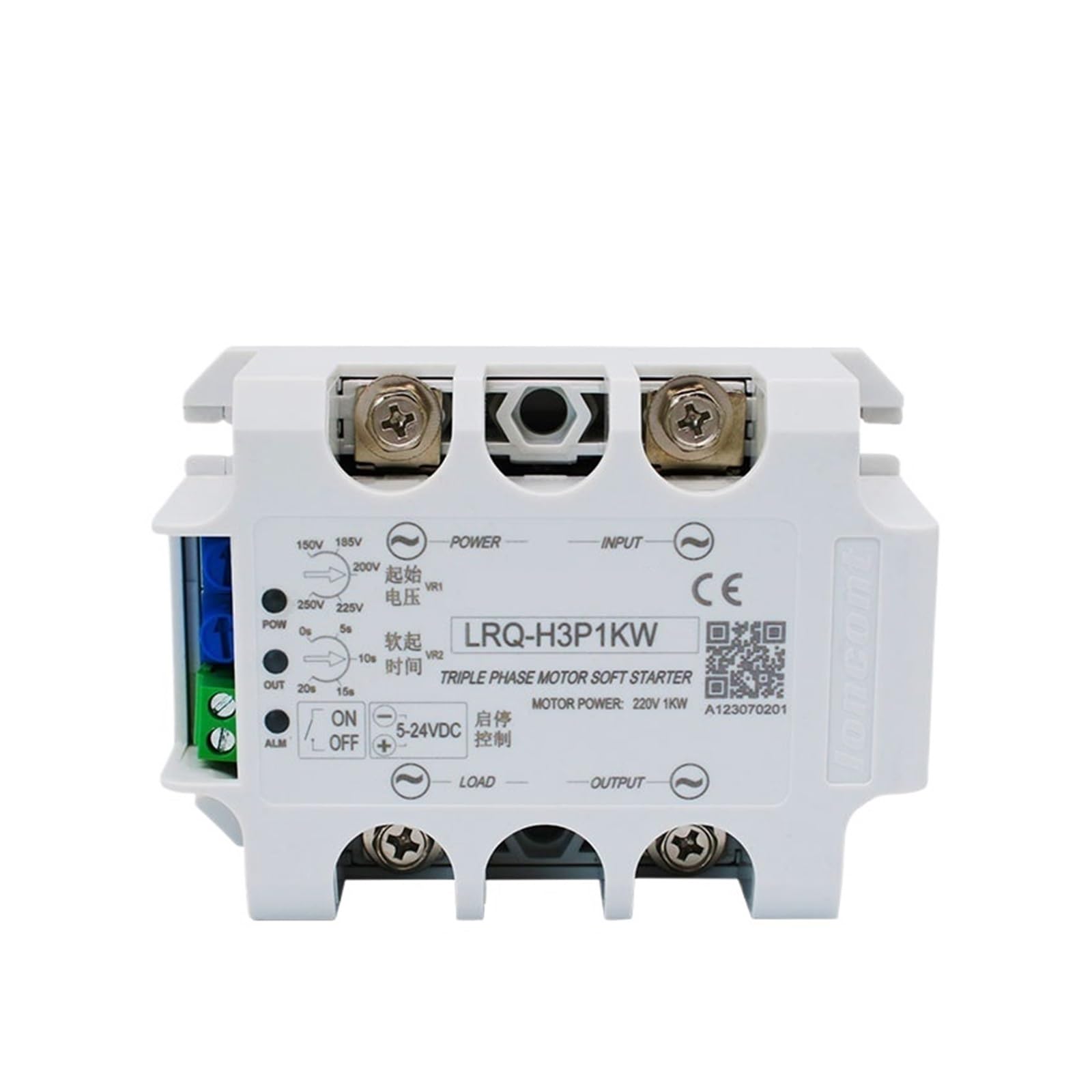 ZVQYSGIW Soft Starter Module Single/Three Phase Soft Start Motor 1KW 5KW 5-24VDC/Switch Control(Three phase 5KW)