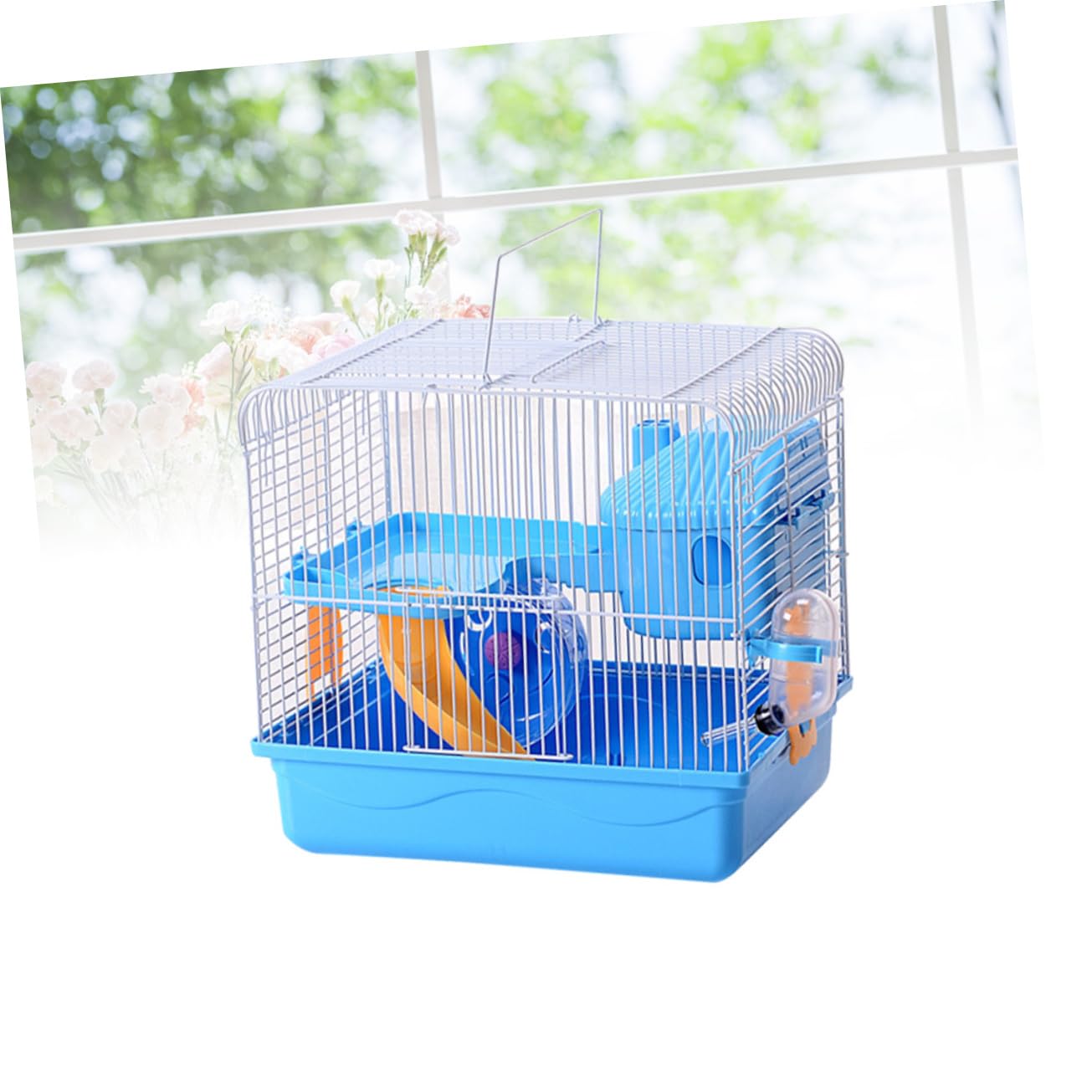 BESPORTBLE Cage pour Chinchilla - Maison pour Hamster Double Couche Sûre Et Spacieuse avec Roue De Course Et Bouteille Anti-Fuite