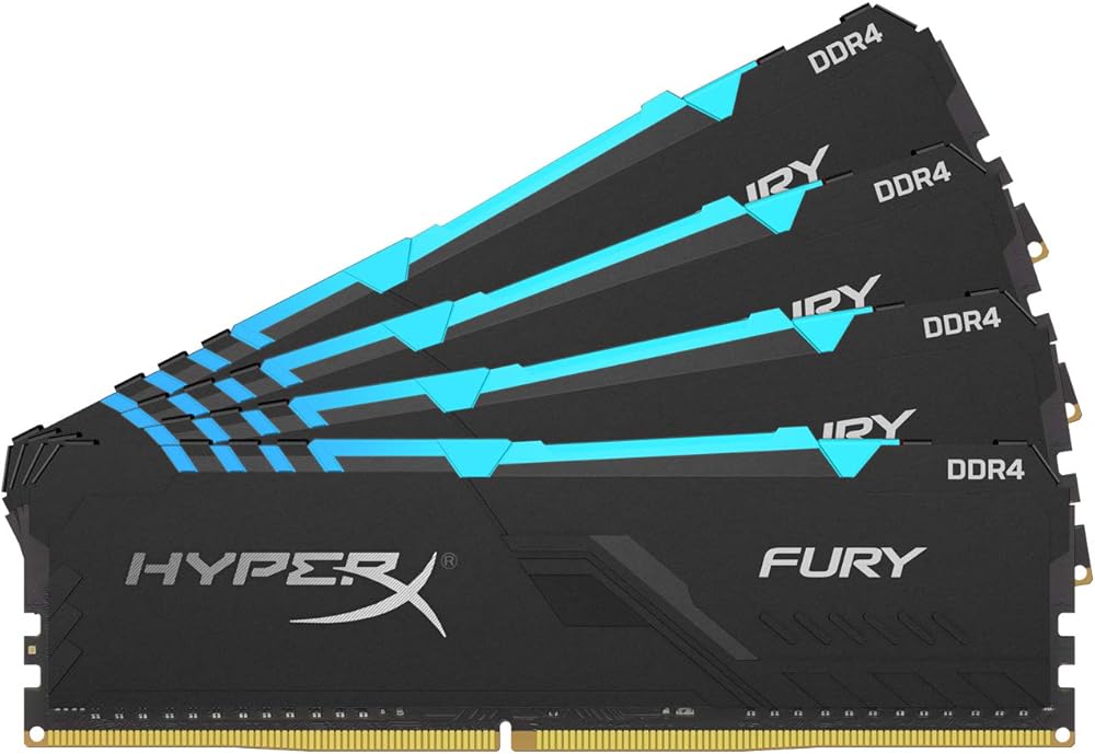 HyperX Fury 32GB 3200MHz DDR4 CL16 DIMM (Kit of 4) 1Rx8  RGB XMP Desktop Memory thumbnail 2