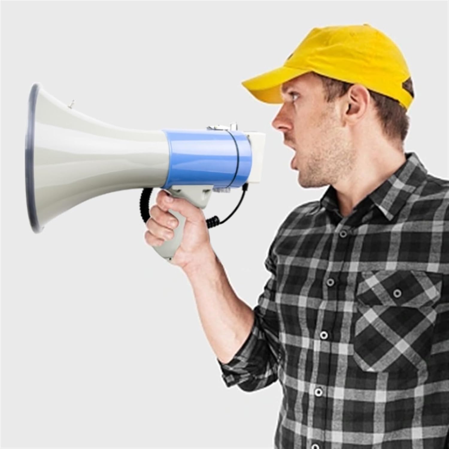Megaphone Loud Hailer Handheld Megaphone Recordable Bullhorn Speaker Portable Voice Amplifier Durable Horn Megaphone for Sport