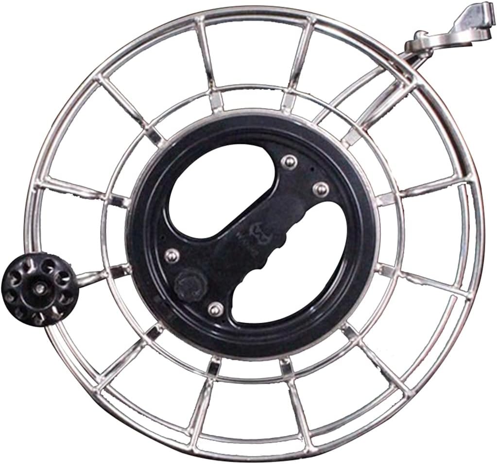 Kite Reel Winder, Kite Spool, Kites Professional Reel Grip Wheel Handle, Silent Brake Anti-Reverse Wheel, Kite Flying Accessories (Silver 32cm)