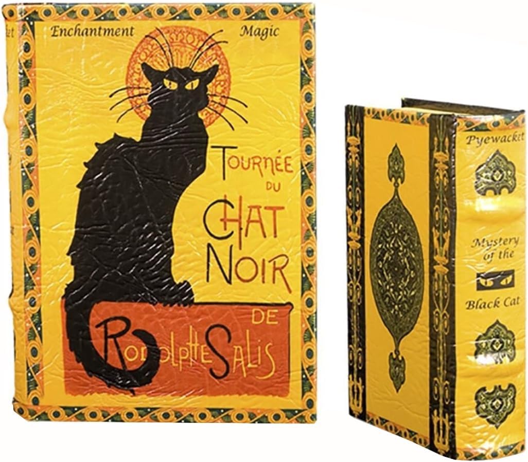 LE CHAT NOIR by Steinlen Black Cat Secret Book Box Set Jewelry Keepsake Trinket Box Tournee du Chat Noir Comes with Two Book Boxes