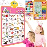 Picture of Interactive Alphabet Wall Chart, Talking ABC, 123s, Music Poster, Kids Learning Toys for Toddlers 1-3, Electronic Educational Toddler Toy, Educational Gift for Age 1 2 3 4 5 Year Old Girls Boys - Pink