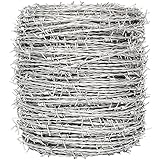 YXJSTO Real Barbed Wire, 1320FT, 4 Point Barbed Wire Roll 18 Gauge, Fence for Crafts, Critter Deterrent, Bird Feeder, Garden