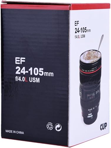 Miniatura 2 de Fdit Taza de café con lente de cámara, taza de cámara para fotógrafo, modelo de lente Slr, adorno de acero inoxidable, taza de viaje a prueba de
