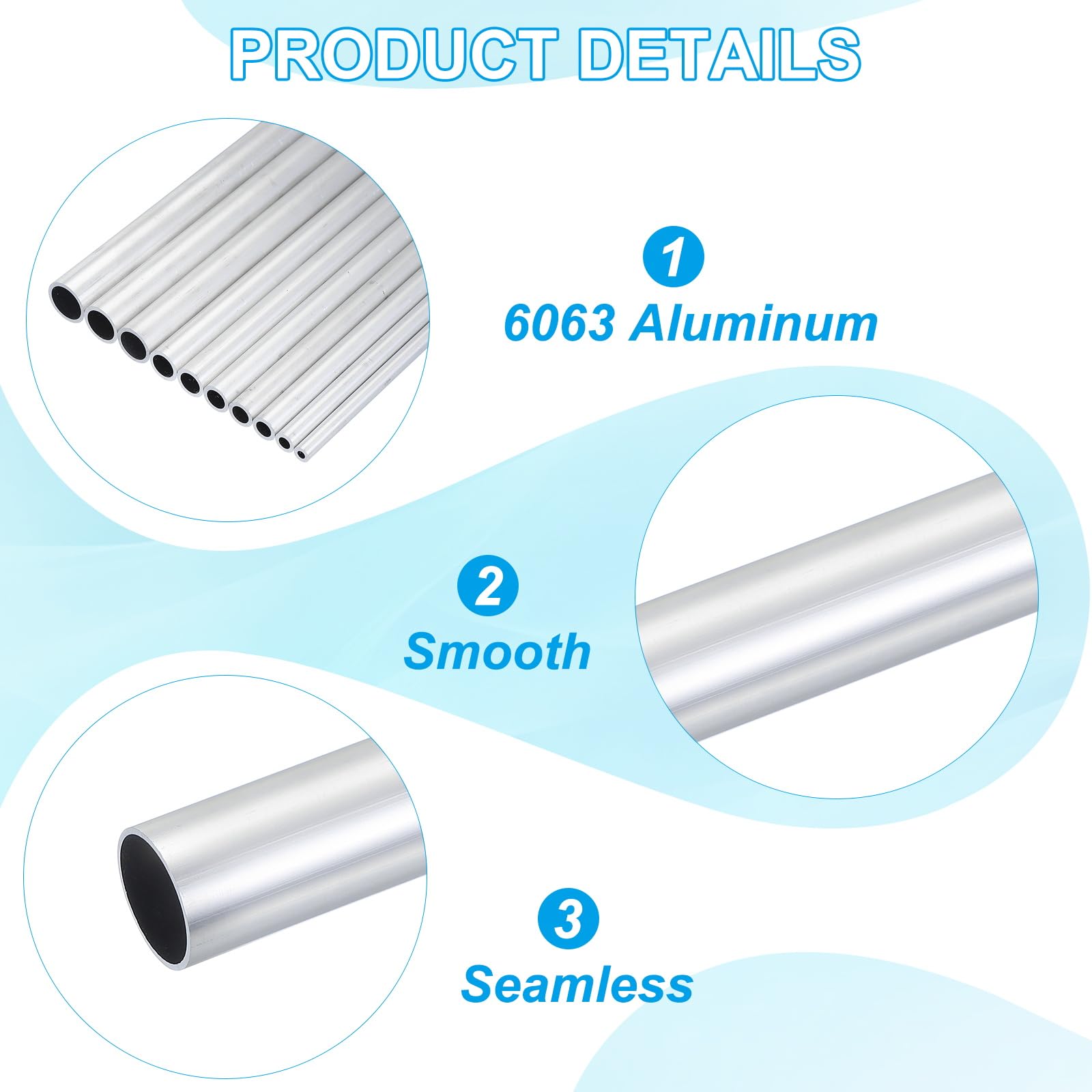 Tube En Aluminium 6063 Sans Soudure - 2 Pièces - 22 Mm Diamètre Extérieur, 300 Mm Longueur - Parfait Pour Bricolage, Modélisme, Meubles - 5