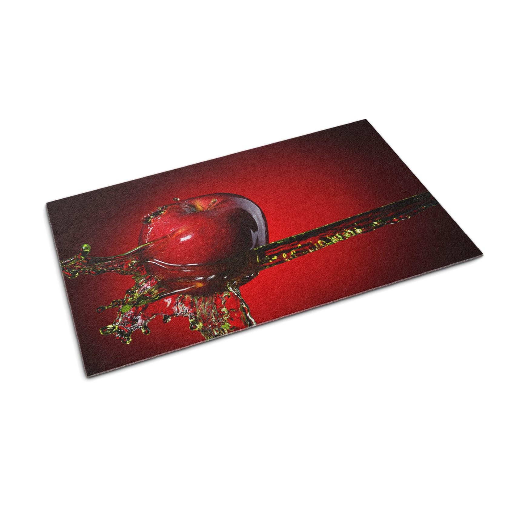 Paillasson antifatigue Tulup tapis de cuisine et entrée 60x40cm motif pomme rouge