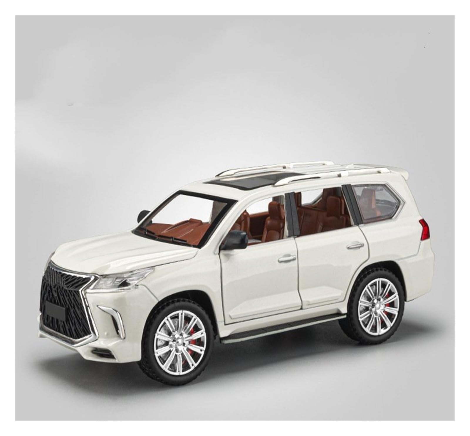 UIFCOG Die Cast Collectible Car Model 1:24 For Lexus LX570 Alloy Metal Diecast Model Car Collections(White)