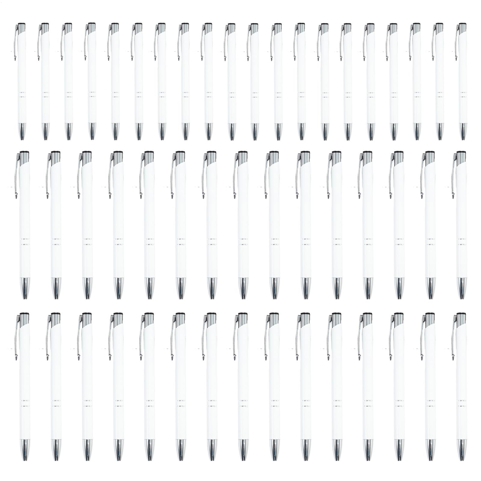 Penna stilografica professionale, 50 penne stilografiche in metallo, multifunzionali, alla moda, con clip argentata, per studenti, insegnanti, professionisti, uso quotidiano, scuola