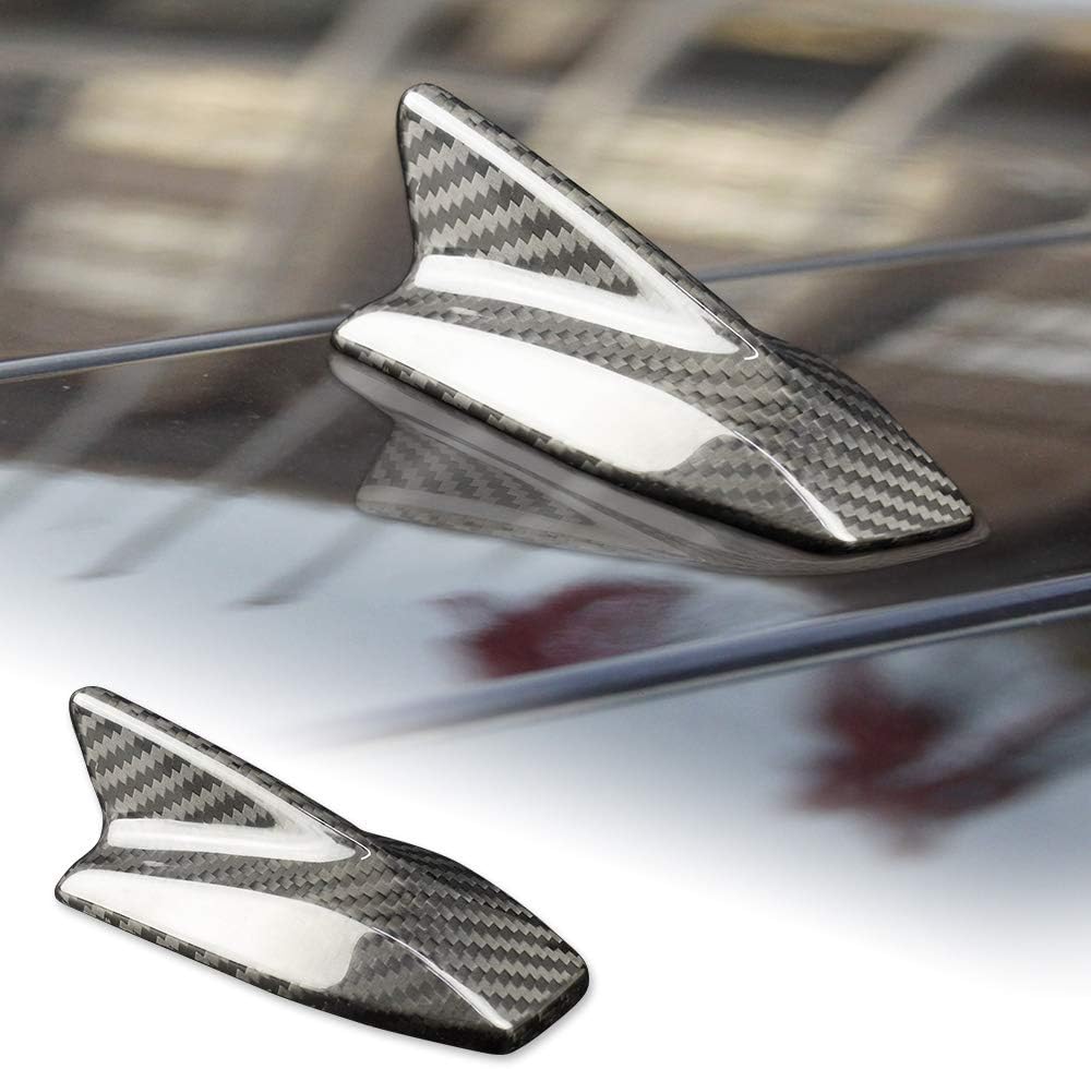 AIRSPEED Car Shark Fin Antenna Cover Radio Signal Base Carbon Fiber Exterior Trim for Lexus LS ES is LX NX CT RC UX LM RX Accessories (Black)