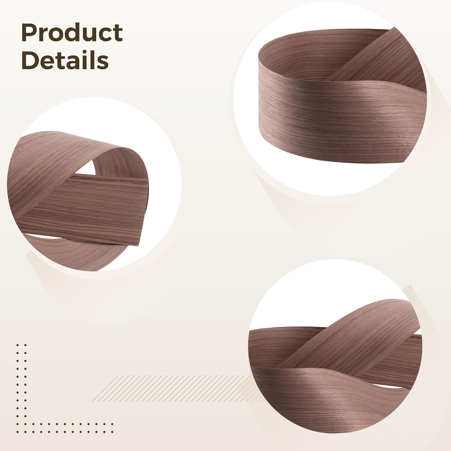 Flexible Iron On Stick Wood Veneer Roll, Walnut, Adhesive Back, 8.2 Ft X 5.9 In, Straight Grain For Edge Banding Furniture