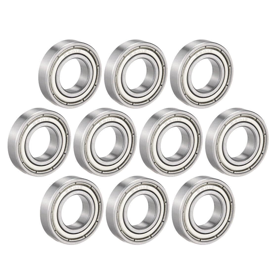 10 pièces roulement à billes gorge profonde 6901Z bouclier unique 12mm x 24mm 6mm en acier chromé