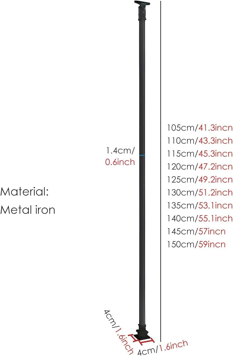 Iron Balusters Stair Spindles Set of 1 2 5 7 10, Metal Railing Spindle Column Staircase Post, with Adjustable Angle Bracket, Indoor Outdoor Use-