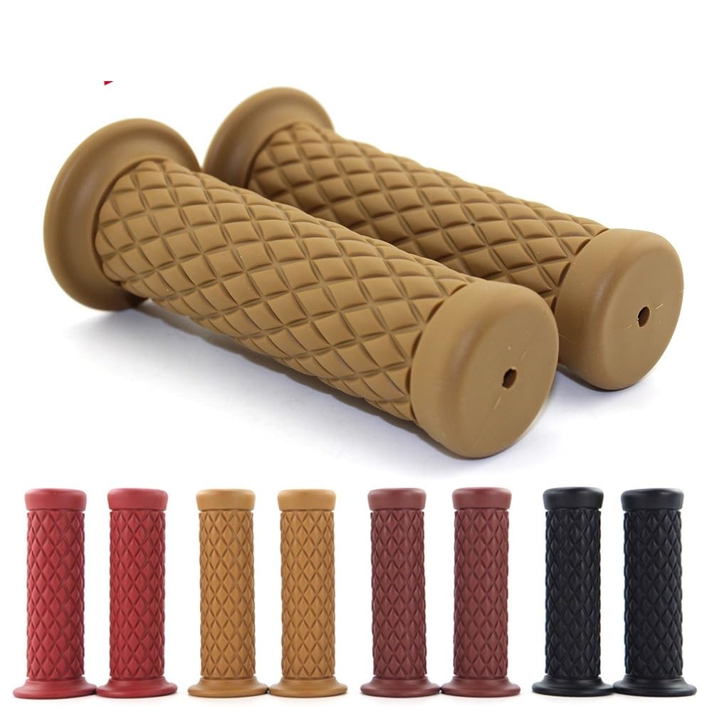 Universal Motorcycle Grips Non Slip Rubber Handle Bar End Grip 7/8" 22mm 24mm Left&Right Motorcycle Handlebar Grips(Black)