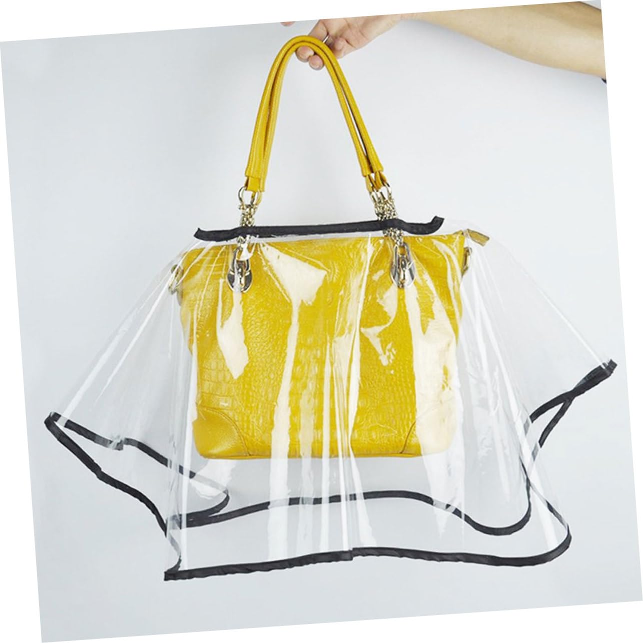 BESTOYARD Transparente Regenhülle Handtaschen Regenschutz Eva Material Verstärkte Kanten Faltbar Leicht Reise Rucksack Schutzhülle