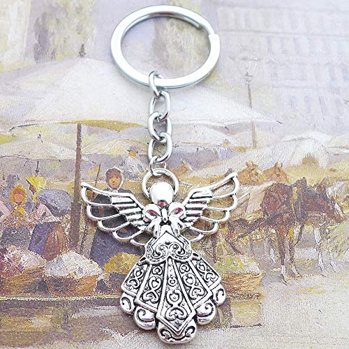 Jkjf Angel Keychain, Guardian Angel Charm Key Ring (20 Pcs, Silver) #TOP2
