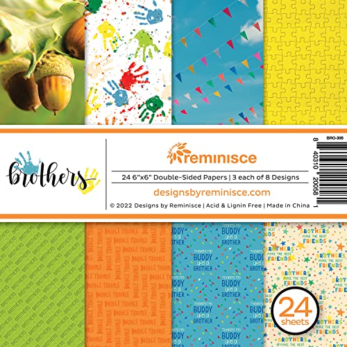 Bloc de papier Blanc 15,2 x 15,2 Reminisce Brothers scrapbooking loisirs créatifs