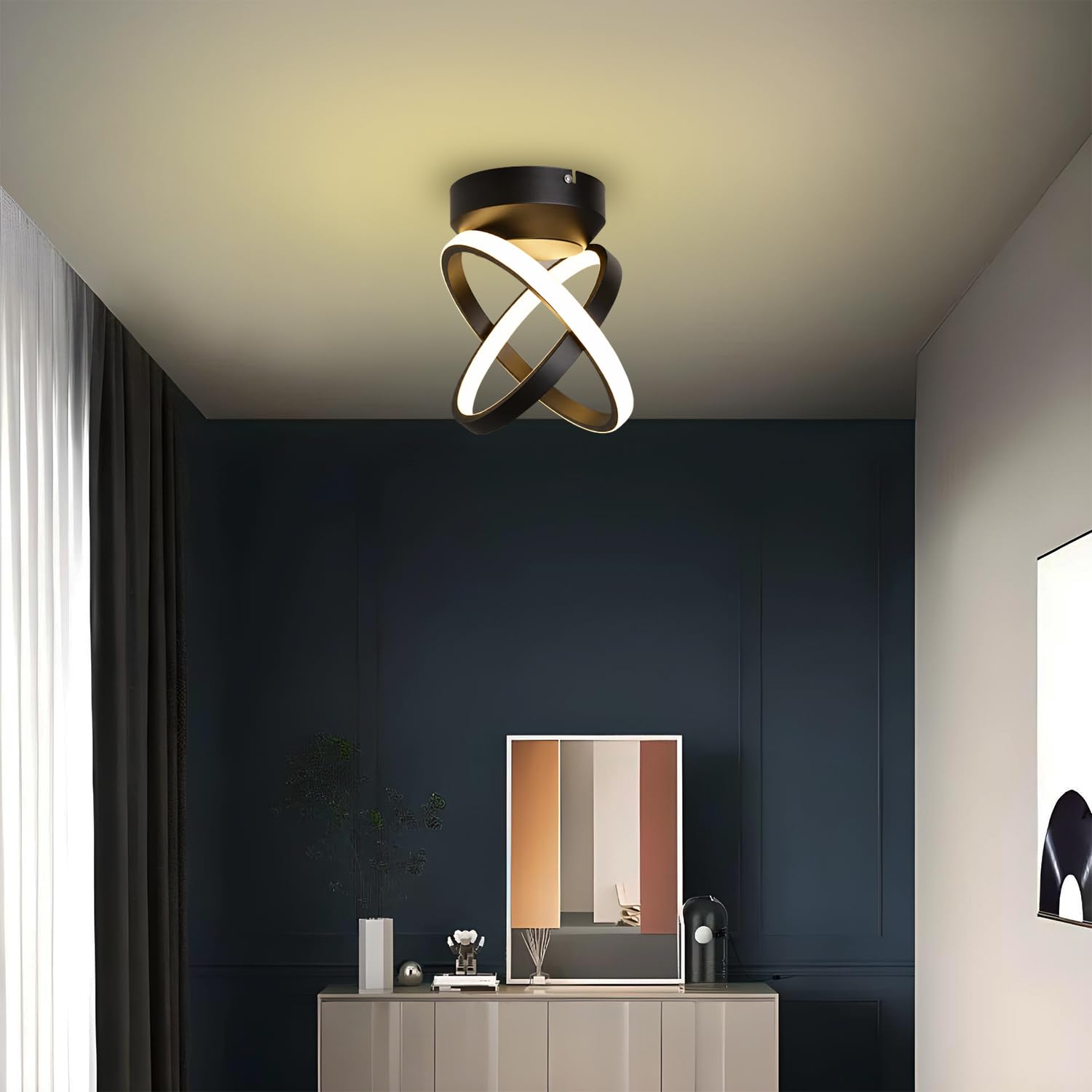 Modern Interlocking LED Ceiling Light - 3 Color Modes -7