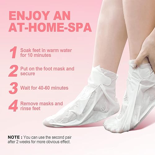 Miniatura 5 de Mascarilla exfoliante para pies, 3 pares, removedor exfoliante de callos para reparar talones agrietados y piel muerta y seca, para pies más suaves