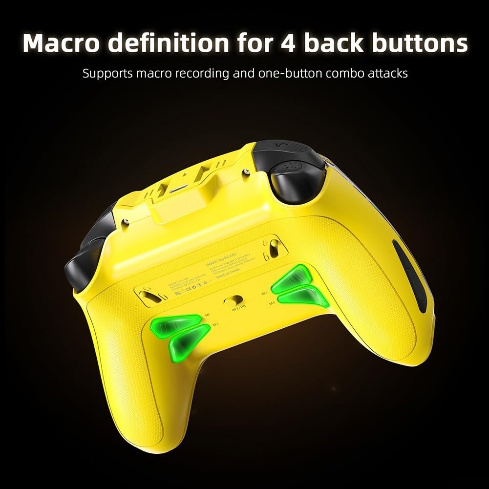 Gamepad wireless con ricevitore 2.4G, grande schermo display e trigger dual hall, controller ABS compatto per giochi su PC (bianco)