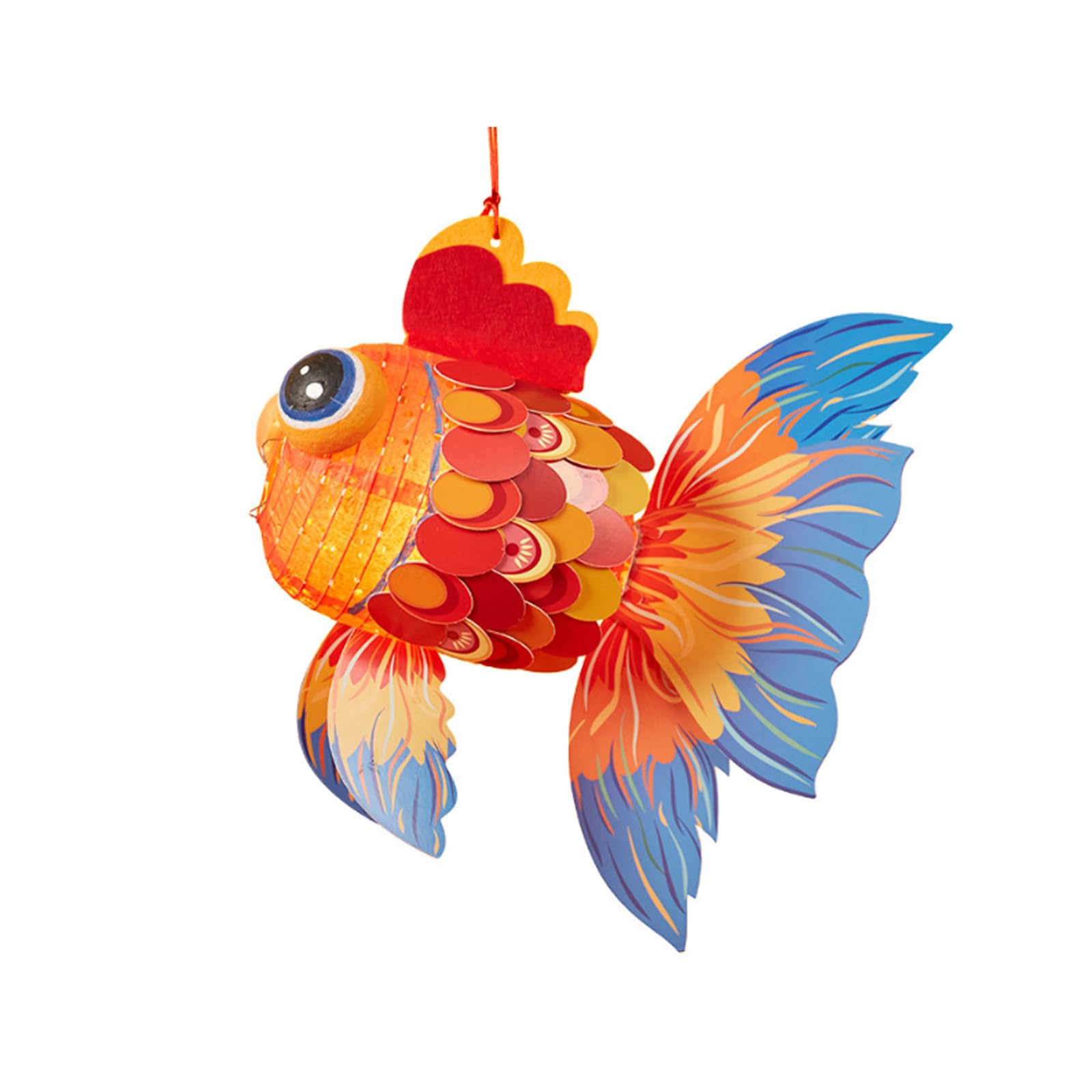 Htyukfdg Red, Yellow Chinese New Year Lucky Fish Lantern Handmade Diy Good Luck Goldfish Paper Lantern Portable Koi Lantern For Mid-Autumn & Spring Festival