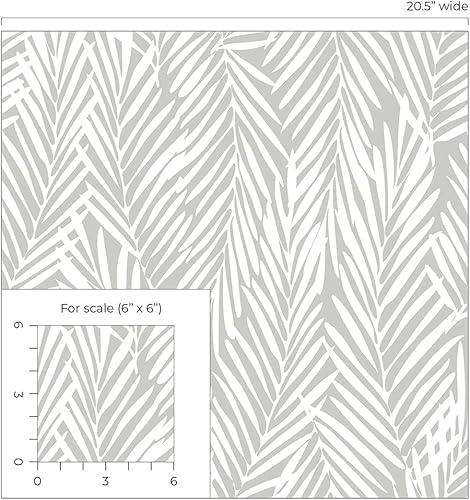 Miniatura 9 de NextWall Stacy Garcia Home Mod Palm Peel and Stick Papel tapiz (gris Harbor)