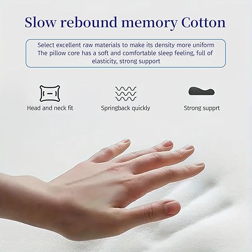 Miniatura 4 de Belovedone Almohada cervical para el cuello para aliviar el dolor, soporte de cuello para dormir, espuma viscoelástica, terapia de calor de algodón