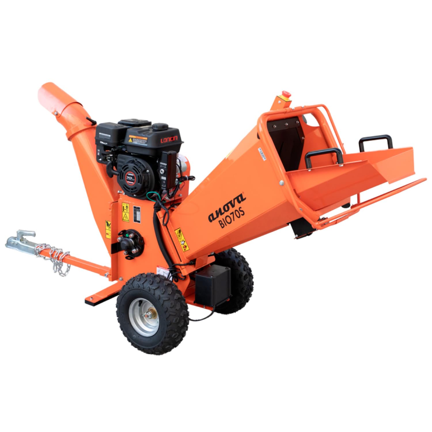 ANOVA | Benzin-Gartenhäcksler 7 PS | Motor Loncin G200FD 196 cm³ | Einzug bis 100 mm | Elektro- und Handstart | Für Garten und Hof
