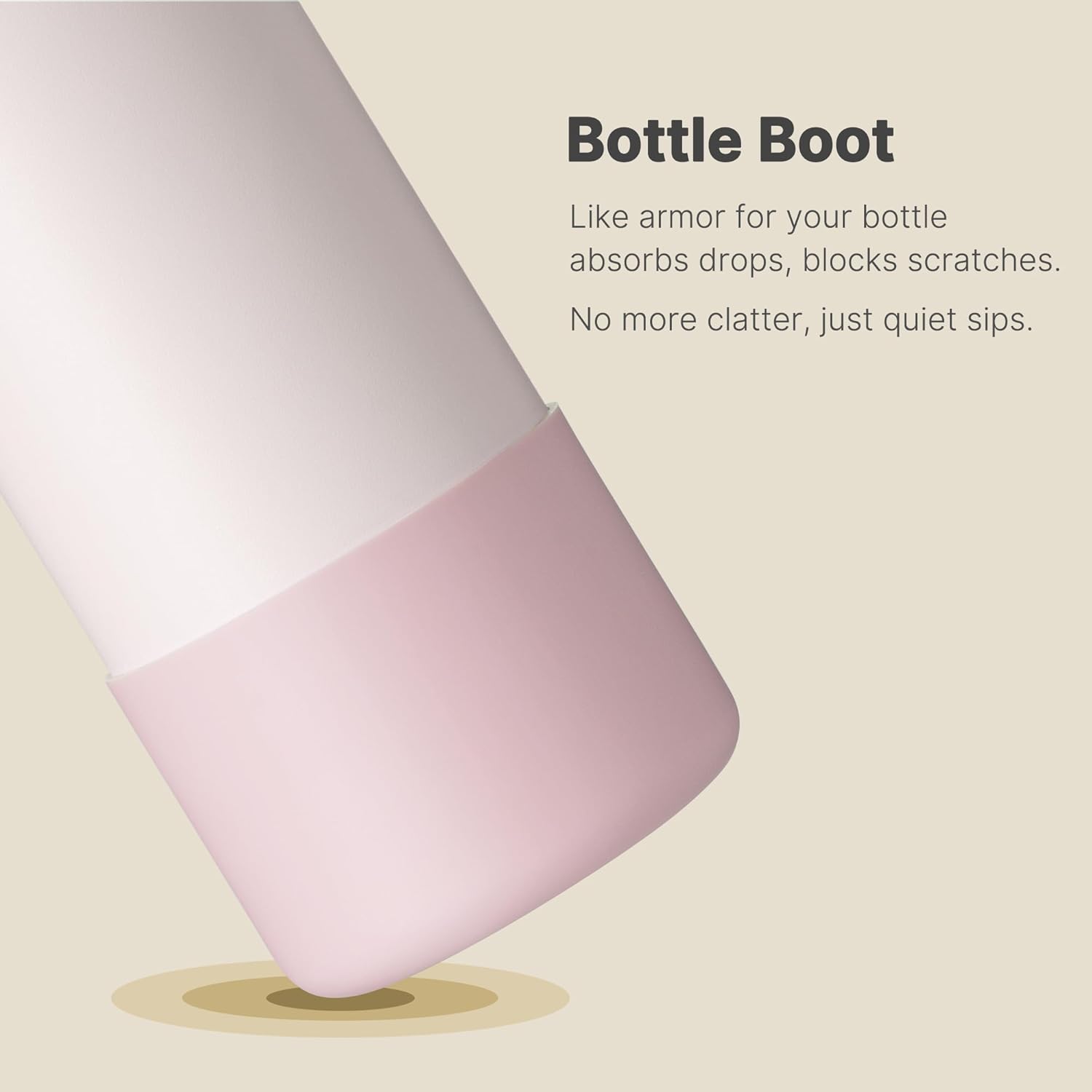 Boot for Owala 32 oz Twist/FreeSip/Flip Stainless Steel Water Bottle, Silicone Rubber Bottom Protector for Owala 32 oz Water Bottle (Light Pink) - Image 4