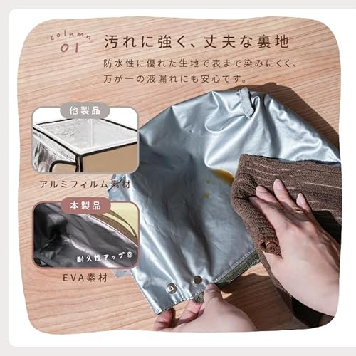 tecopeco ランチバッグ 保冷 小さめ【保冷力◎撥水生地//夏・梅雨も温度キープ】 お弁当 保冷バッグ おしゃれ 保冷剤用ポケット付き大人 子供 通勤 通学 お弁当袋 シンプル かわいい ニュアンスカラー の商品画像 6